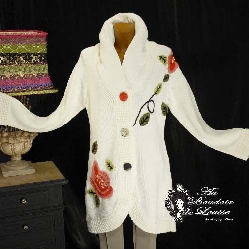 Veste Louise Della bordeaux en laine bouillie neuve – T 38